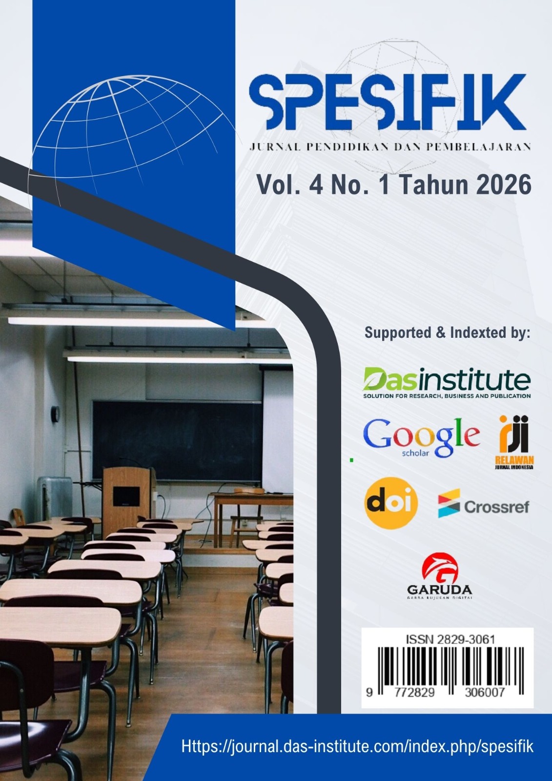 					View Vol. 4 No. 1 (2026): SPESIFIK: Jurnal Pendidikan dan Pembelajaran
				